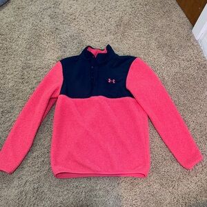 Under Armour Pink and Navy Fleece Pullover
